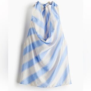 H&M Blue and White Striped Halter Top